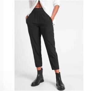 Athleta Pants Womens 12 Tall Black Nolita Slim Tapered Crop Pull On City Stretch